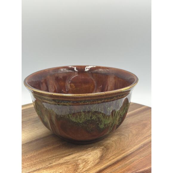 Vintage Haeger Pottery Oval Baking Dish Brown Green Drip Glaze 12" USA Marked - Picture 6 of 13